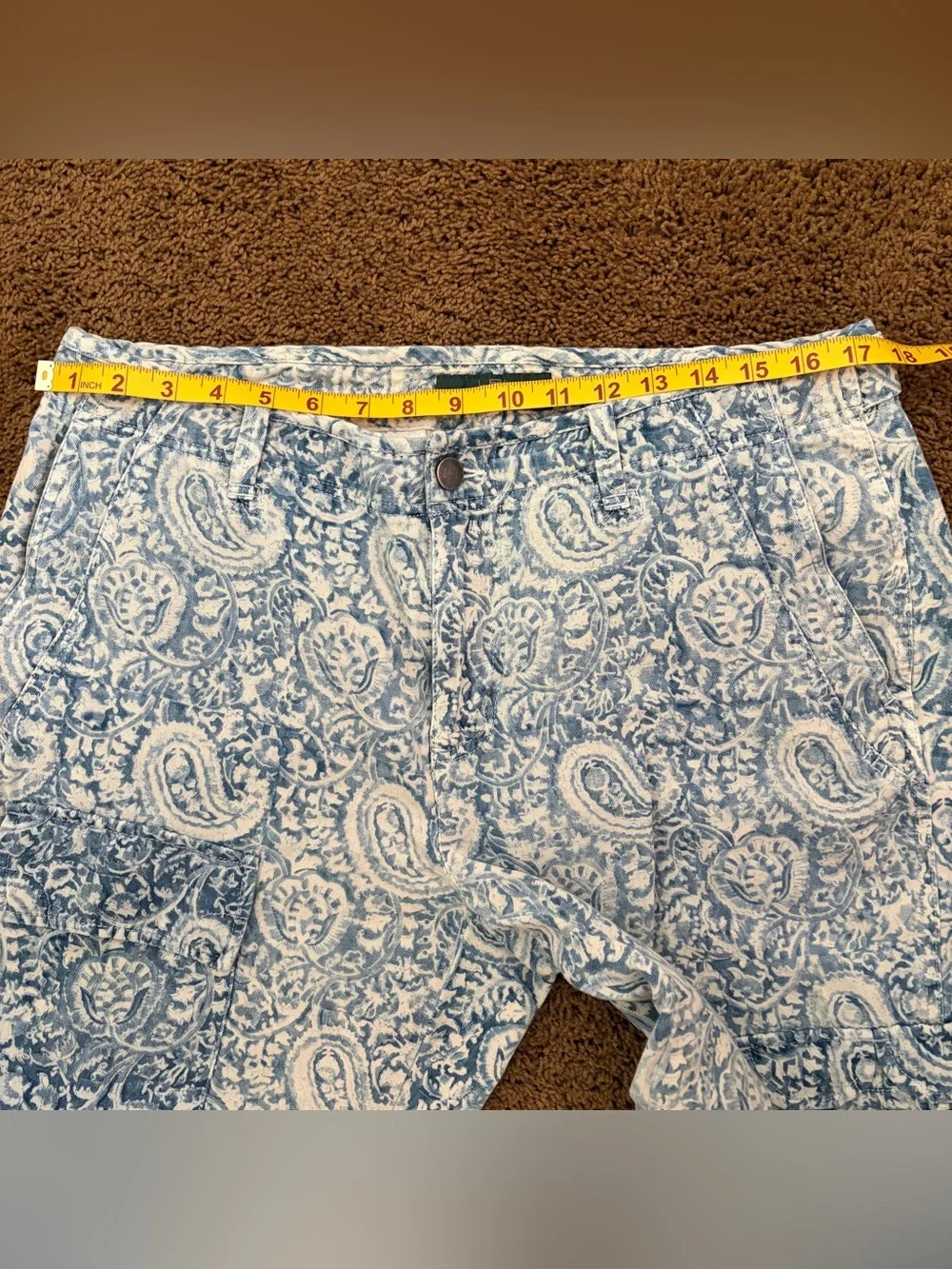 Vintage Lauren Jeans Co Ralph Lauren Paisley Cargo Pants Size 14 Cotton Linen